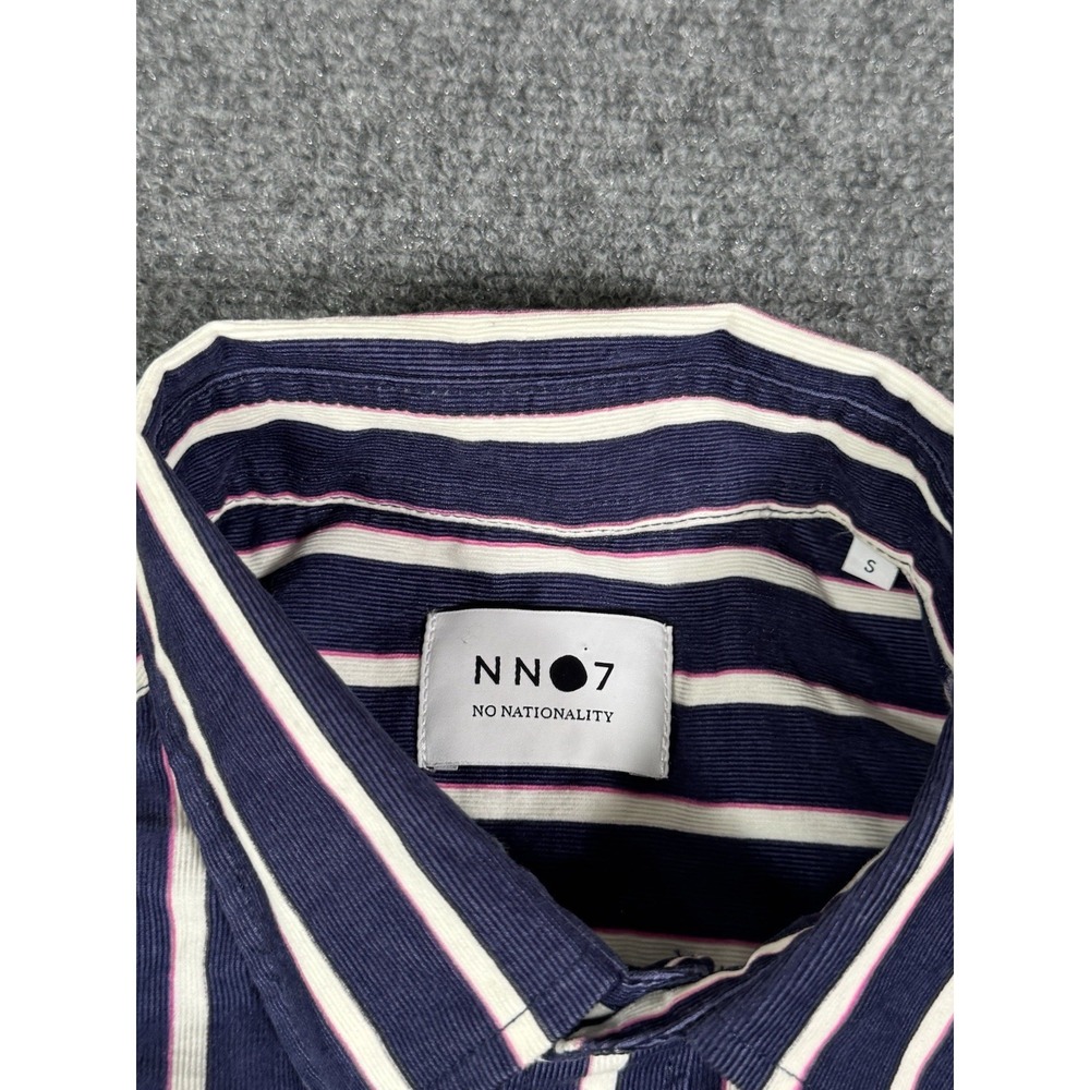 NWT NN07 No Nationality Shirt Mens Small Blue Errico Flannel Button Up Cotton - Picture 7 of 11